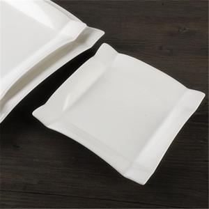牛排盘子纯白陶瓷方形西餐盘子家用菜盘碟子菜碟西式餐具热菜盘子