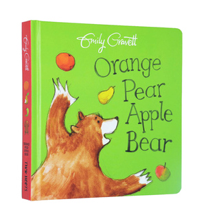 英文原版 Orange Pear Apple Bear 格林威奖作家Emily Gravett 儿童启蒙学习纸板书