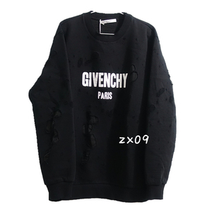 现货 Givenchy/纪梵希 大破洞字母LOGO 套头卫衣