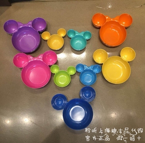 上海迪士尼国内代购米奇米妮儿童吃饭防摔碗水果盘沙拉碗餐具套装