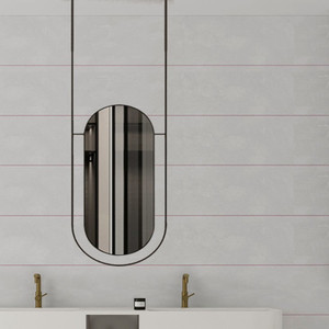 设计师吊杆镜创意椭圆形浴室镜天花板吊镜装饰挂镜吊杆卫生间镜子