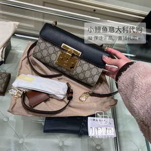 小鲤鱼意大利代购Gucci古驰经典老花挂锁女单肩斜挎链条包