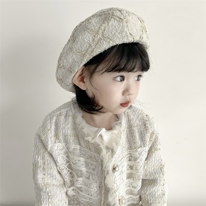 秋冬季儿童帽子米白色系列亲子贝雷帽母女同款宝宝南瓜帽潮小香风