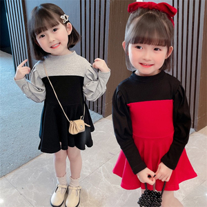 女童连衣裙2023春装新款韩版女宝宝针织裙1-3-5岁女孩洋气公主裙