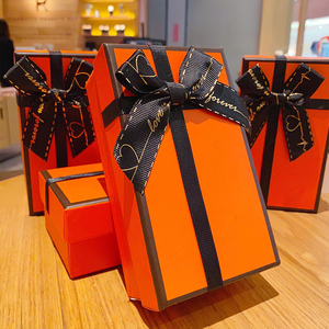 精品礼盒包装盒黄色高档纸盒空盒子小东西礼品盒送礼品生日礼物盒