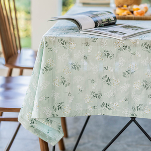 小清新碎花少女心长方形台布茶几桌布北欧拍摄背景布野餐布盖布
