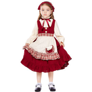 儿童卖火柴的小女孩服装舞台剧演出田园农场女仆平民小红帽衣服