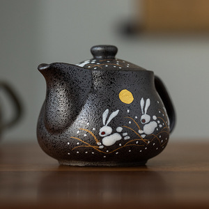 现货日本进口九谷烧过滤泡茶急需壶日式复古手工雪雀陶瓷功夫茶具