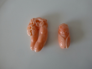 【和韵集】日本有机宝石 MISU 粉色 豆角 蝉 雕件 挂件