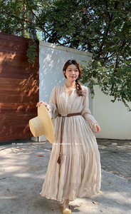 IVY艾薇2024春季法式度假风白色连衣裙气质绝美长裙子仙气沙滩裙