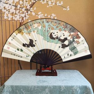 10寸熊猫扇子京剧脸谱折扇男式中国古风扇夏季日用舞蹈扇道具礼品