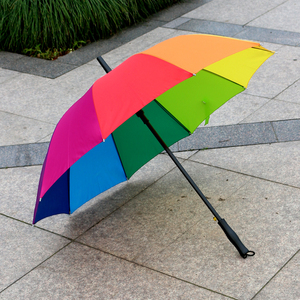 12骨长柄彩虹雨伞女加大直柄伞晴雨伞定做广告伞商务礼品印字logo