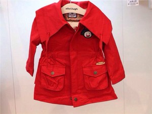 幼小童韩版童装儿童风衣毛绒马甲女童红色大领子拉链中长外套背心