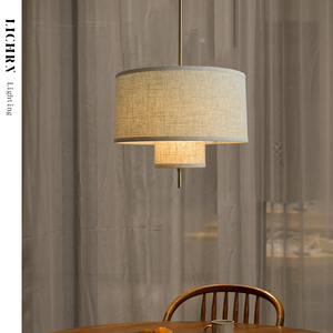 北欧布艺餐厅吊灯现代简约新中式设计师创意民宿酒店客厅卧室灯