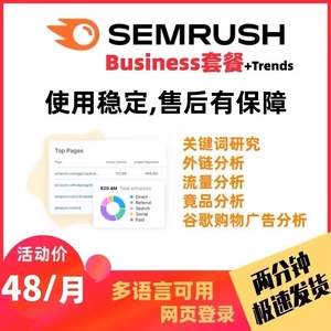 Semrush Business套餐带流量分析包 Seo排名工具