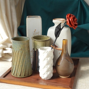 日本回流中古瓷 花瓶花器合集 志野烧备前烧简约客厅居家复古风
