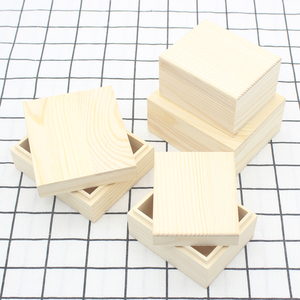木盒子正方形小号天地盖实木礼品包装盒桌面收纳盒定制松木小木盒