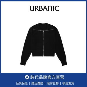 【现货】韩国小众urbanic 30秋冬新款高领立领拉链毛衣针织衫外套