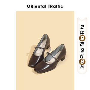 【狂欢价】【双11抢购】ORTR女鞋鞋子女玛丽珍黑色小皮鞋大