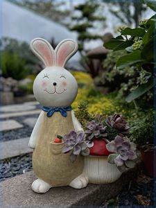 创意个性花园阳台大号可爱小兔子户外多肉植物花盆工艺品庭院摆件