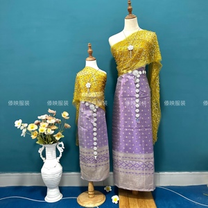 云南傣族服装亲子装女童套装童装夏季民族演出服母女装拍照写真款