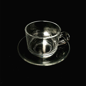 透明玻璃咖啡杯套装带把欧式茶具茶杯牛奶杯把杯家用简约咖啡杯碟