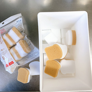 日本KOKUBO吐司造型海绵擦可爱卡通面包洗碗百洁布厨房水槽清洁块