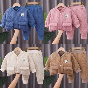 男童棉服冬装女童外套洋气中小童宝宝婴儿棉衣袄加厚套装韩版防风