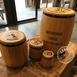 【意摩】咖啡香木桶咖啡豆密封罐咖啡生豆储物罐可坐木桶装饰木罐