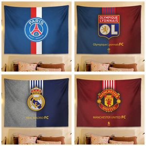 欧冠足球队标海报背景布巴黎皇马曼城萨队旗logo挂布墙布ins宿舍