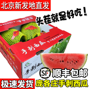 北京大兴庞各庄头茬小西瓜 L600小吊瓜新鲜水果 整箱2个重5斤左右