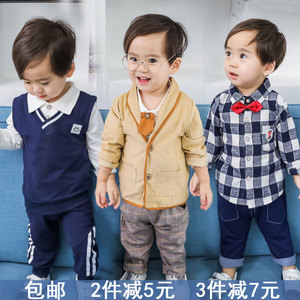 0-4岁男女宝宝春秋休闲三件套装2019新款婴幼儿衣服童装运动套装