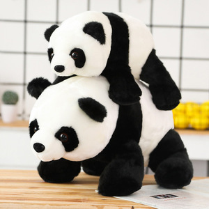 网红长毛绒熊猫黑白熊毛绒玩具大熊猫软体公仔玩具粒子仿真