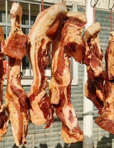 【腊肉】河南信阳新县特产本地黑猪腊肉自制干腊肉五花肉前夹肉