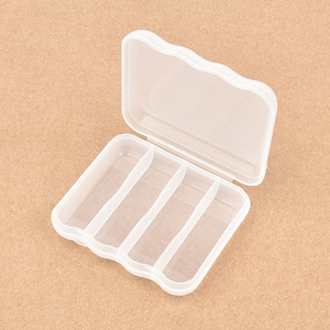 透明塑料盒 71x61x18 有盖电池收纳盒小方盒PP塑料四格发夹耳塞盒