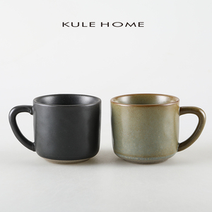 KULE HOME 复古风咖啡杯小精致经典马克杯日式粗陶杯陶瓷水杯茶杯