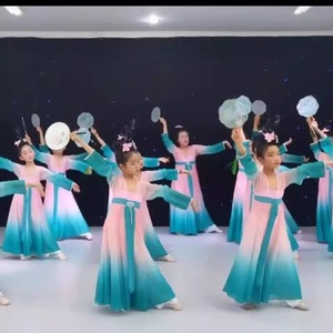 六一繁花儿童演出服古典舞玉灵儿舞蹈服中国风飘逸扇子舞表演服装