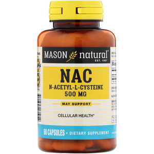 现货美国原装Mason Natural  NAC N-乙酰基-L-半胱氨酸 60 粒胶囊