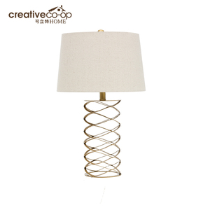 可立特家装灯饰灯具台灯卧室美式欧式现代简约金色金属螺旋造型