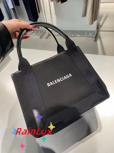 4月19日折扣村代购Balenciaga巴黎世家黑色帆布时尚休闲托特包