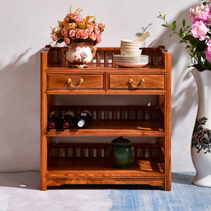 花梨木茶水柜实木新中式仿古茶柜红木储物收纳碗柜刺猬紫檀餐边柜