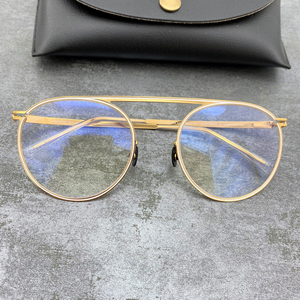 德国品牌眼镜框架 超轻无螺丝时尚单梁金属蛤蟆镜近视镜架平光镜