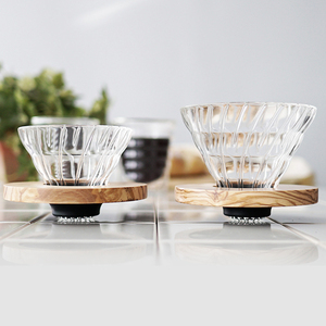 HARIO日本v60橄榄木玻璃滤杯咖啡杯分享壶手冲咖啡壶套装咖啡器具