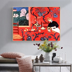 Henri Matisse马蒂斯红色的和谐 野兽派装饰画客厅书房卧室酒吧