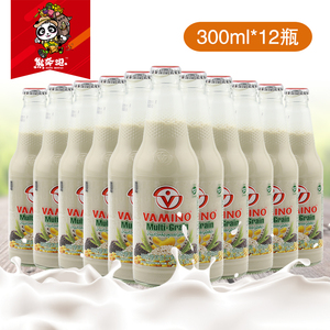 300ml*12瓶泰国进口哇米诺VAMINO豆奶饮料黑芝麻谷物味五谷味饮品