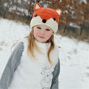 韩系儿童宝宝帽秋冬季动物狐狸毛线帽子创意卡通纯手工针织男女帽