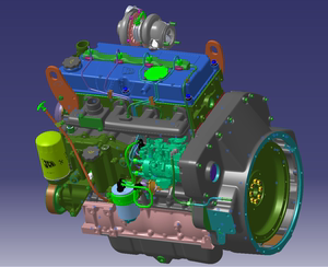 详细的JCB444TCA 93kW发动机模型3D图纸数模三维建模STEP格式设计