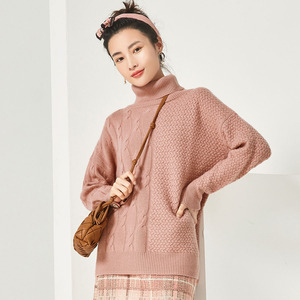 维多拉斯冬季新款100%山羊绒针织毛衣女士高领加厚纯色羊绒衫