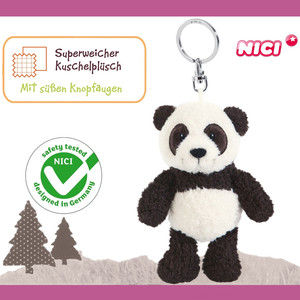 德国NICI专柜正品经典可爱国宝大熊猫毛绒玩具钥匙扣圣诞生日礼物