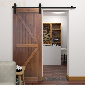 厨房推拉门现代简约美式谷仓门实木杉木原木室内门可定制做包安装
